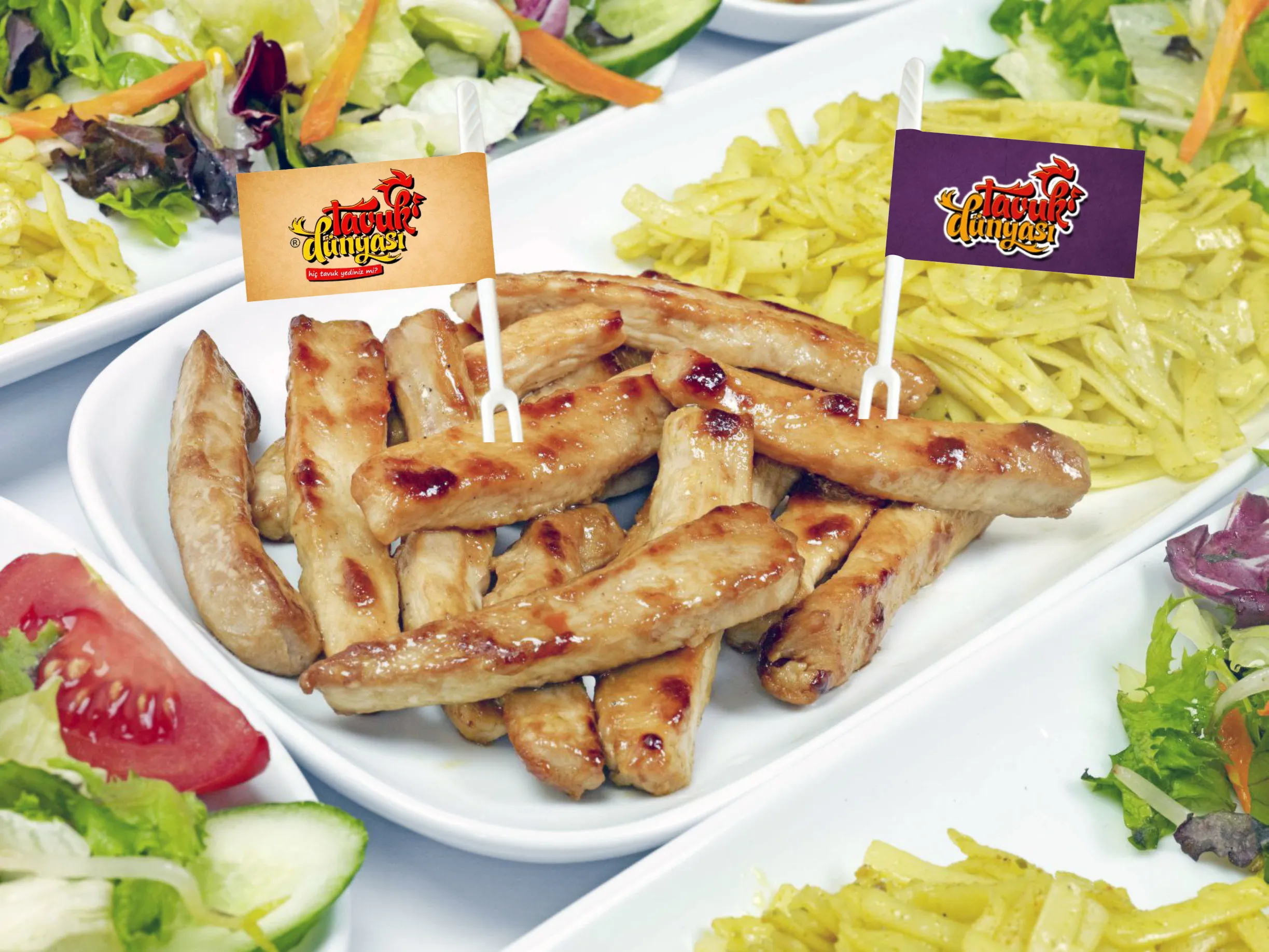 Plastik Cips Çatallı Bayraklar